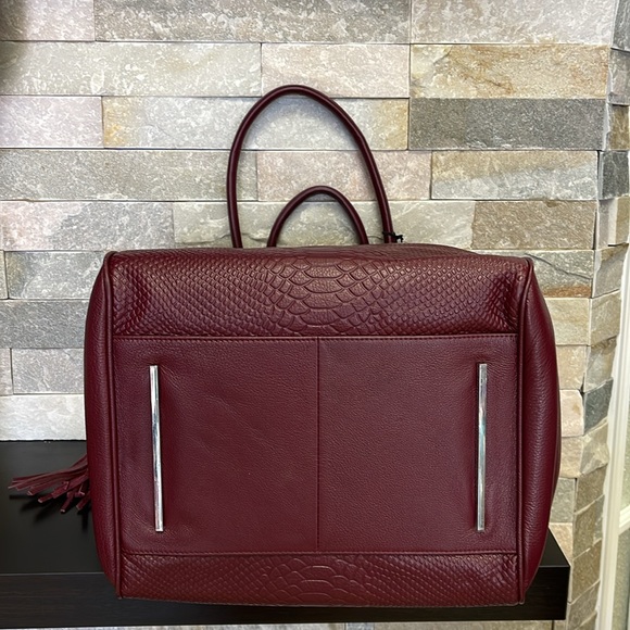 Celine Dion Elegy Snake Embossed Leather Satchel - Picture 12 of 13